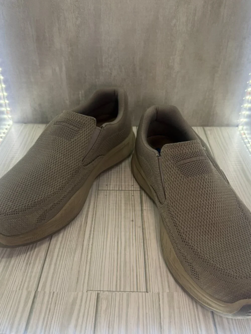 Skechers Relaxed Fit Air-Cooled Memory Foam Slip On Shoes Men's 14 Taupe 204849